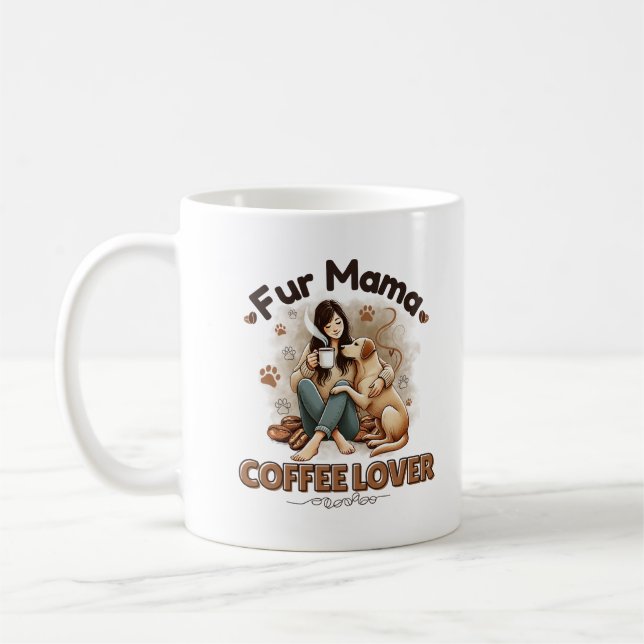 Fur Mama Coffee Lover - Funny Pet Mum Mug (Left)
