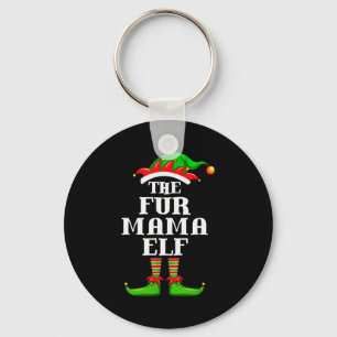 Fur Mama Elf Matching Family Group Christmas Party Key Ring
