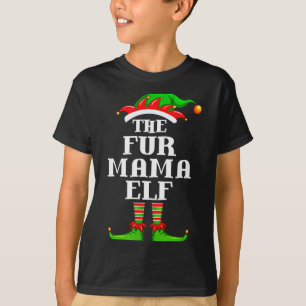 Fur Mama Elf Matching Family Group Christmas Party T-Shirt