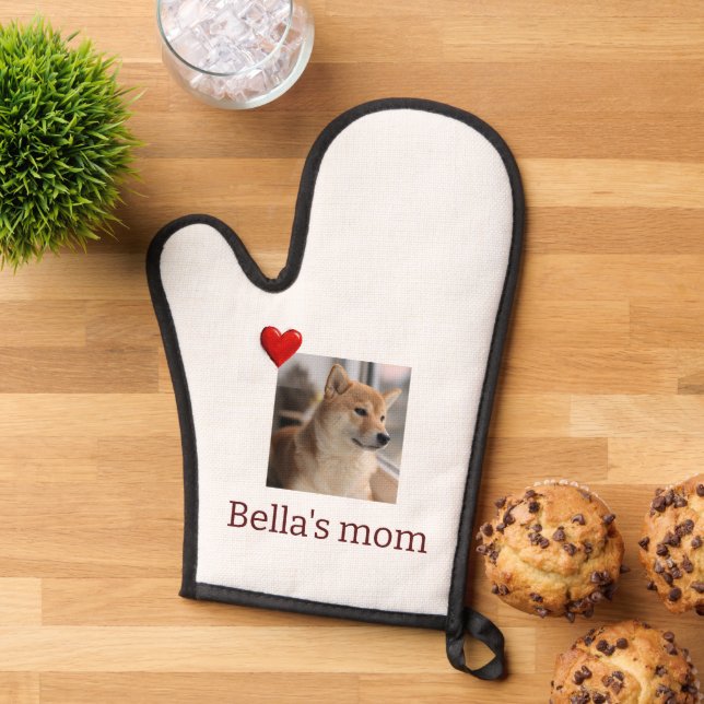 Fur Mama Love – Cute Dog Photo Oven Mitt (Top down)