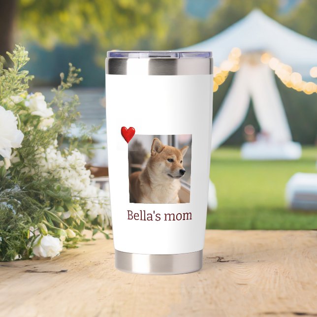 Fur Mama Love – Cute Dog Photo Water Bottle Insulated Tumbler (Wedding (Rotated))