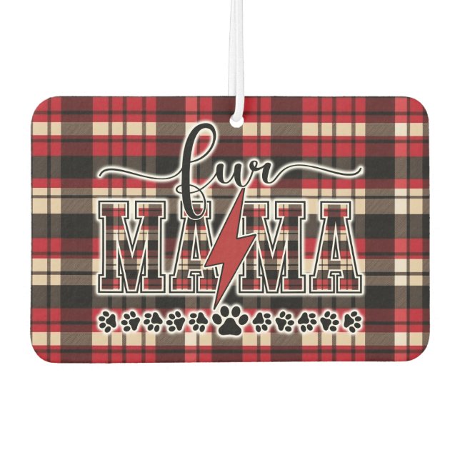 Fur Mama Plaid Air Freshener (Front)