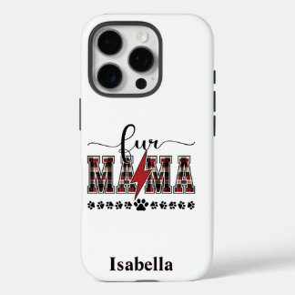 Fur Mama Plaid Personalised iPhone 16 Pro Case