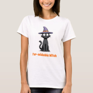 Fur-midable Witch Funny Black Cat Halloween T-Shir T-Shirt
