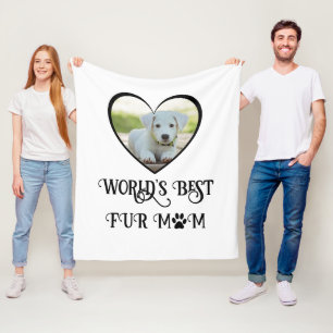 Fur Mom Dog Photo Fleece Blanket