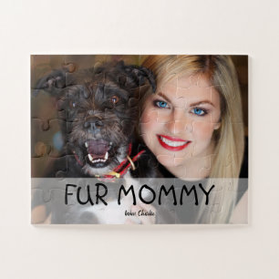 Fur Mummy custom photo Wuv You dog Jigsaw Puzzle