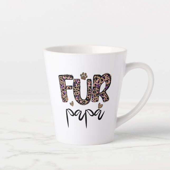 Fur Papa, Best Cat Dad Ever, Best Dog Dad Ever Latte Mug (Right)