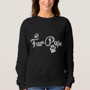 Fur Papa Cute Dog Cat Lover Dad Pawprint Gift Sweatshirt