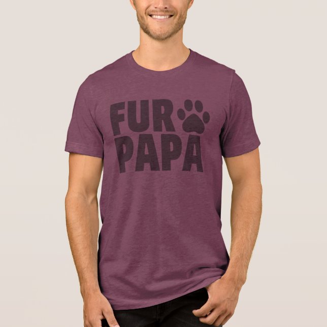 Fur Papa Grey Typography Tri-Blend Shirt (Front)