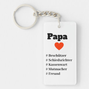 für Papa mit Herz und hashtags Key Ring
