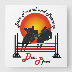 Für Pferde und Pferdesport Liebhaber  Uhr Square Wall Clock