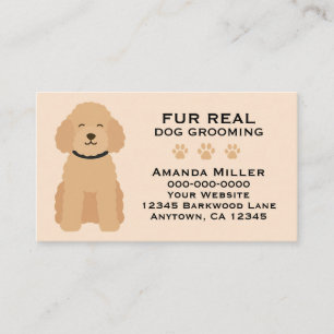 Fur Real Dog Grooming Funny Pet Groomer Design Art Business Card