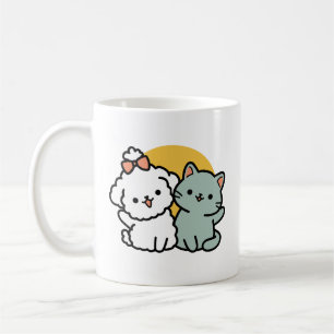 Fur-Real Friends Forever Cute Cat & Dog Duo Coffee Mug