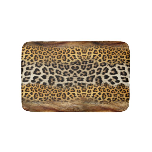 Fur texture: fox and leopard. bath mat (Front)