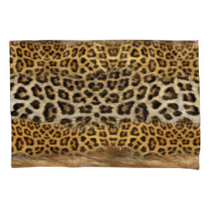 Fur texture: fox and leopard. pillowcase