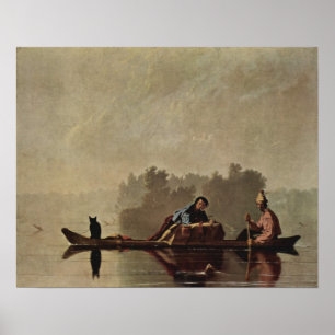 Fur Traders Descending the Missouri Poster