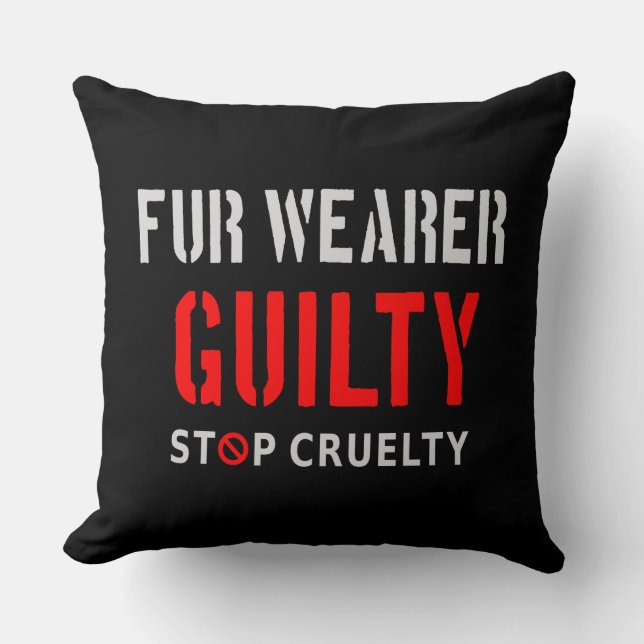 Fur wearer guilty cushion (Front)