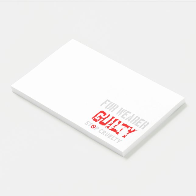Fur wearer guilty post-it notes (Angled)
