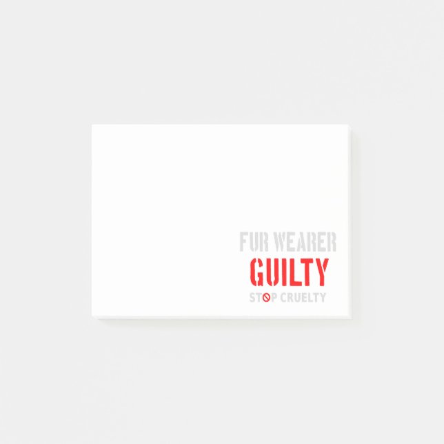 Fur wearer guilty post-it notes (Front)
