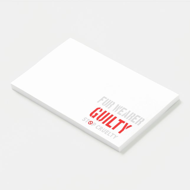 Fur wearer guilty post-it notes (Angled)