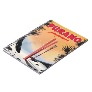 Furano Japanese travel poster. Notebook