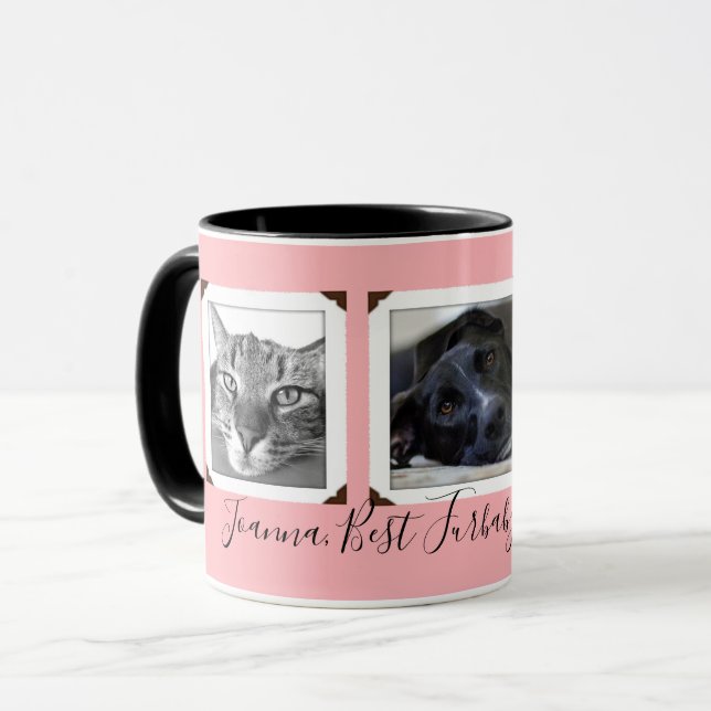 Furbaby Mum Three Pet Photos gift Mug (Front Left)