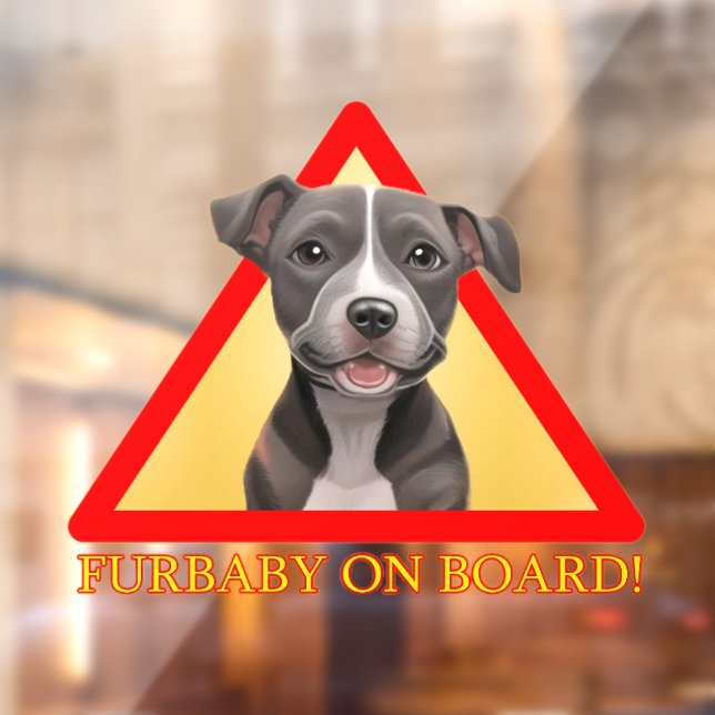 Furbaby on board car sticker cute pitbull puppy (Sheet 2)