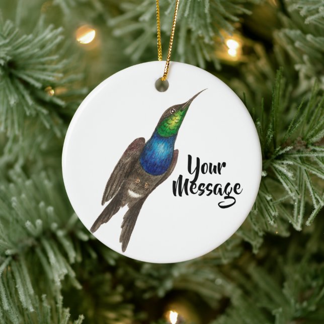 Furcated Hummingbird Bestie Personalised Ceramic Ornament (Tree)