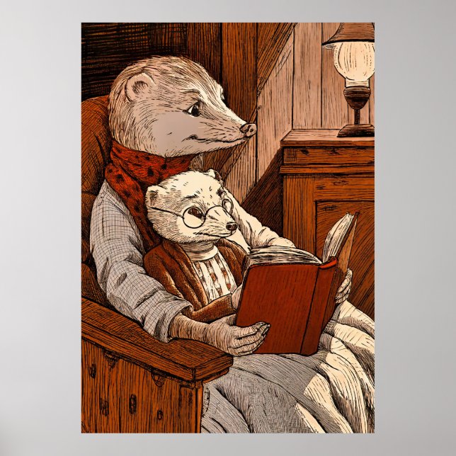 furet reading a book poster (Front)