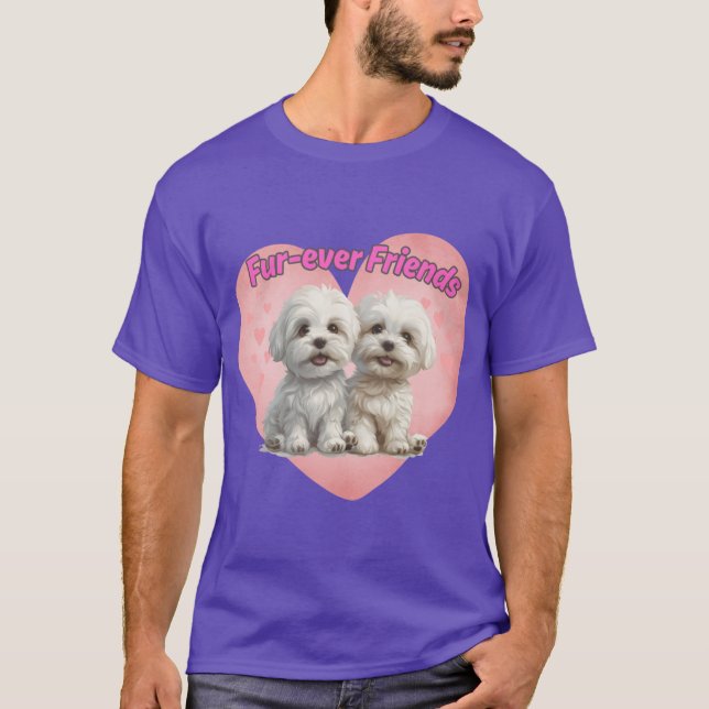 Furever Friends Cute Puppies Oversized T-Shirt (Front)