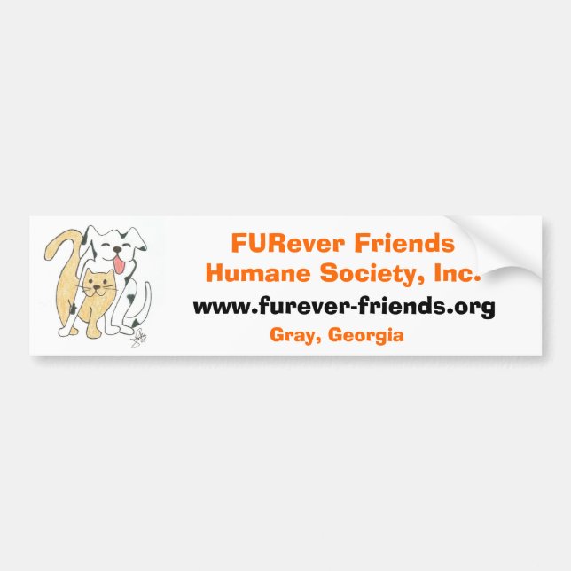 FURever Friends Humane Society Bumper Sticker (Front)