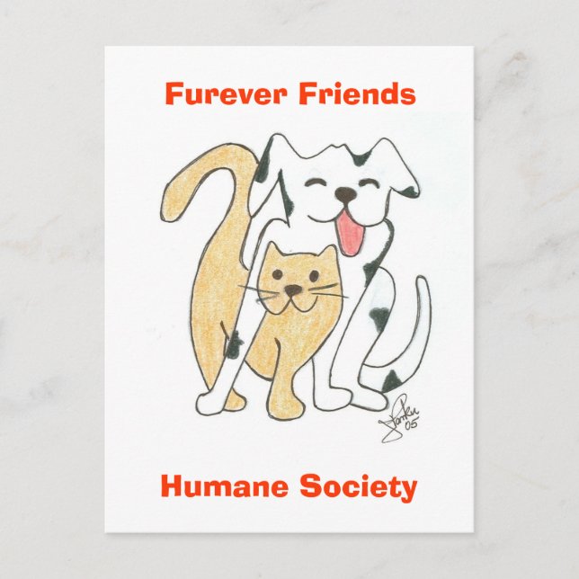 Furever Friends Humane Society postcard (Front)