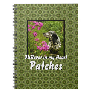 FURever In My Heart Green Pattern Pet Template Notebook