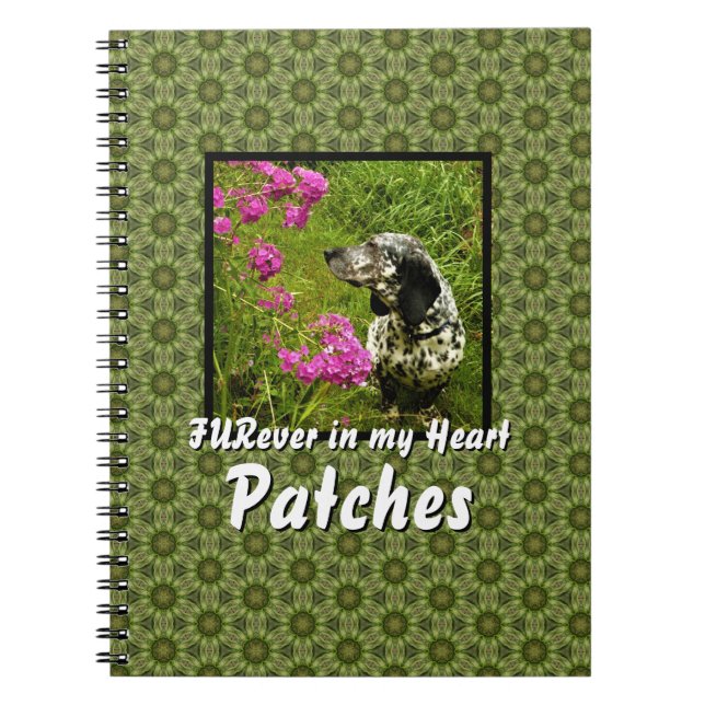 FURever In My Heart Green Pattern Pet Template Notebook (Front)