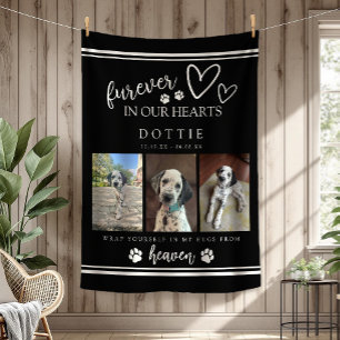 Furever In Our Hearts Dog Memorial Photo Blanket