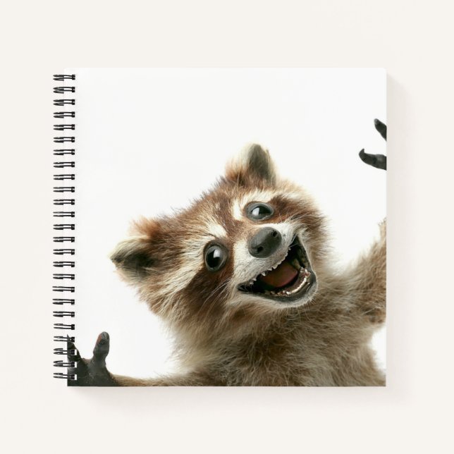 Furiously happy racoon notebook (Front)