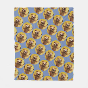 Furiously Happy to be snuggled with Fleece Blanket