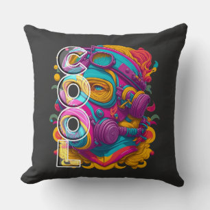 FURISTIC FIGURE WITH GAS MASK. CUSHION