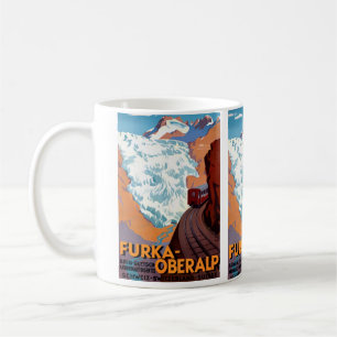 Furka Oberalp Swiss Railway Vintage Poster Coffee Mug