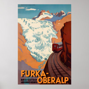 Furka Oberalp Switzerland Narrow Mountain Pass Poster
