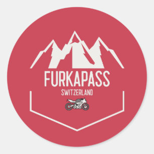 Furka Pass Switzerland Classic Round Sticker