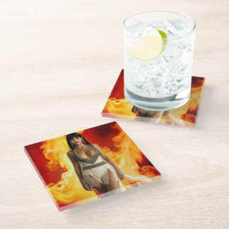 Furnace Goddess glass coaster