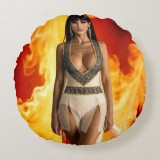 Furnace Goddess round cushion