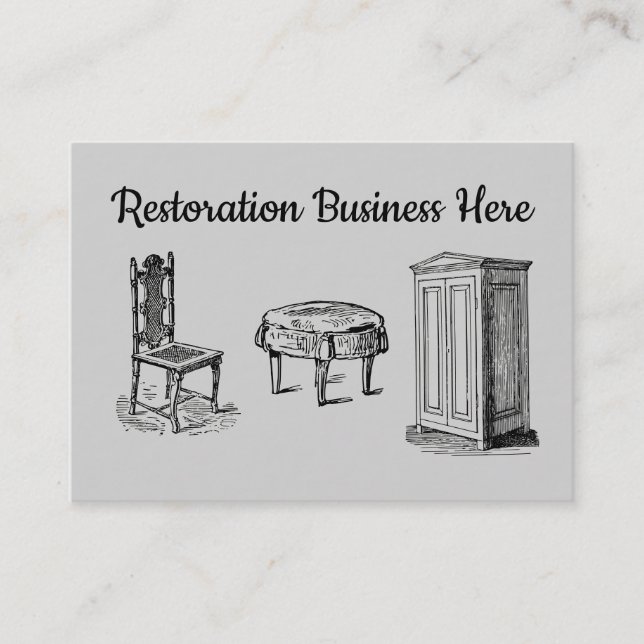 Furniture Antique Restoration Up-cycle Repairing Business Card (Front)