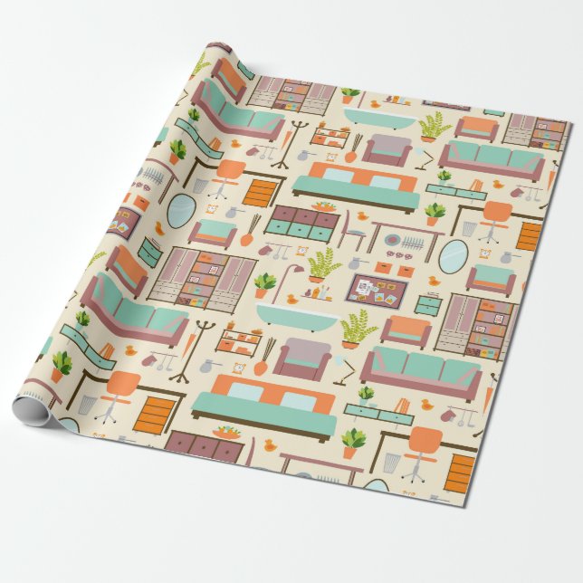 Furniture Pattern Wrapping Paper (Unrolled)