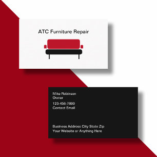 Furniture Repair Service Modern Business Cards