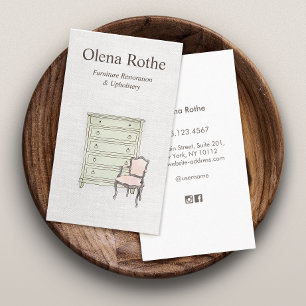 Furniture Restoration Refinisher Business Card