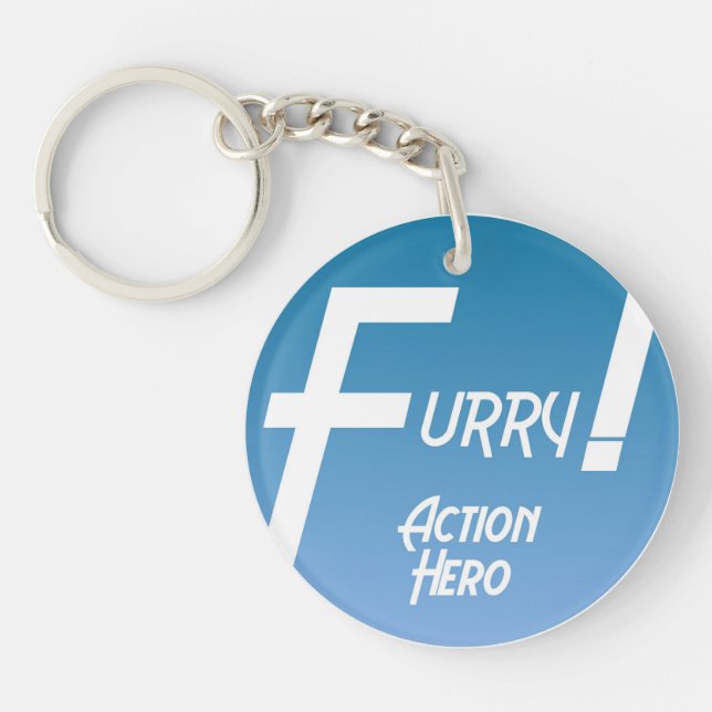 Furry Action Hero! Key Ring (Front)