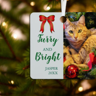 Furry and Bright Pet Photo Christmas Metal Tree Decoration