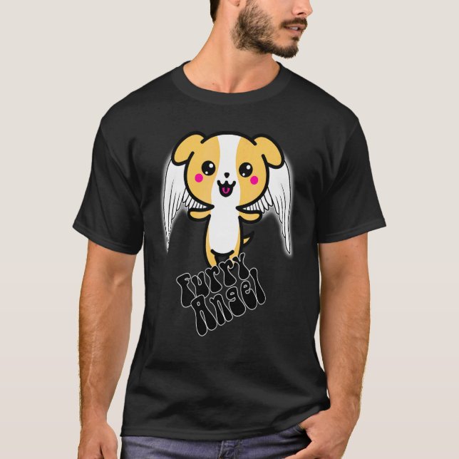 Furry Angel Design For Dog  Dog Owners Puppies T-Shirt (Front)